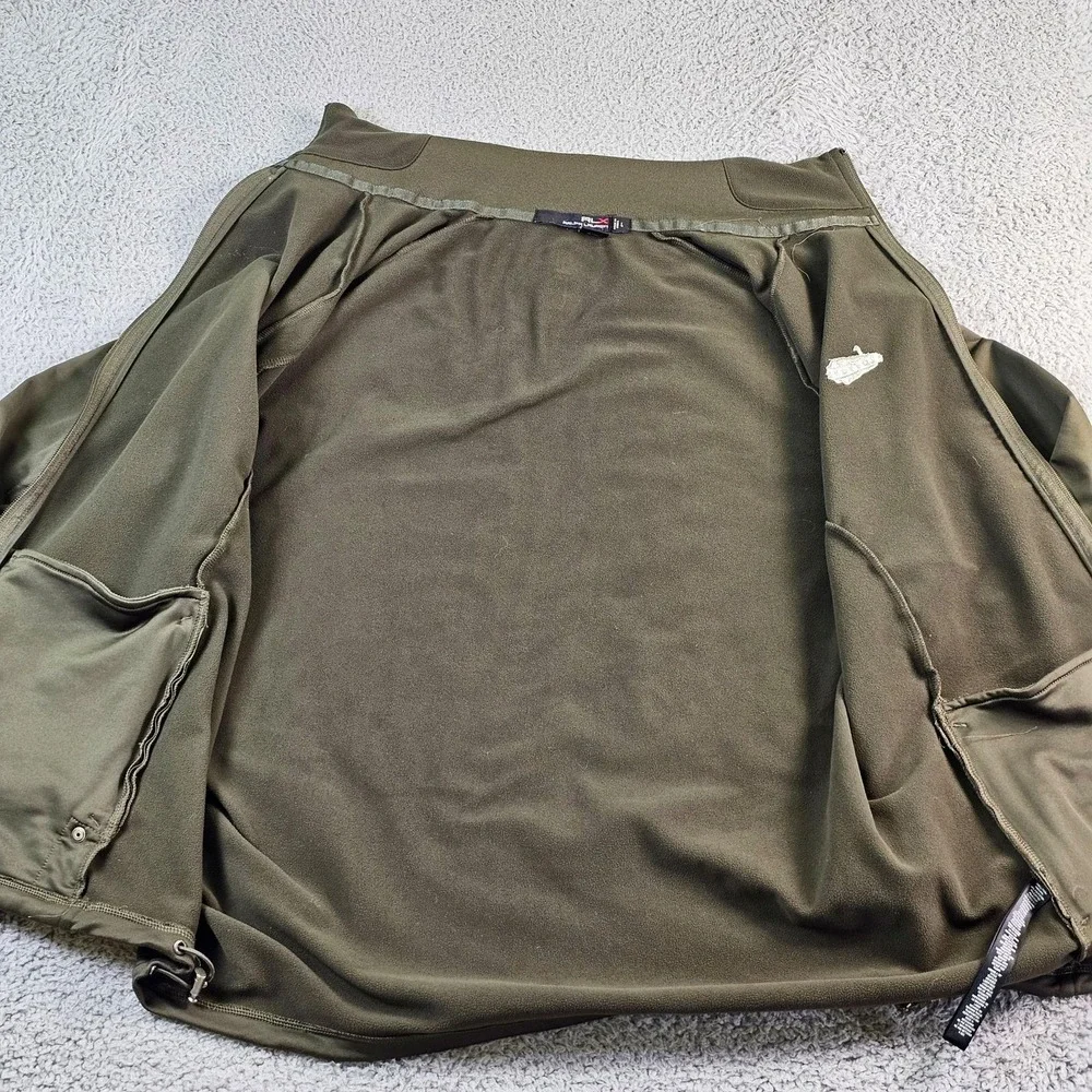 RLX Ralph Lauren Track Jacket Mens Large Green Full Zip Golf Softshell Redstone